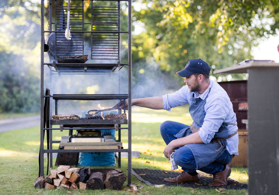 Fire cooked feast created by Ror's Kitchen Wedding Catering